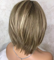 Cheveux indiens bruts de l'Inde vendeur en gros, européen 100 vierge cheveux humains bandeau droit perruques avec franges pour les femmes blanches