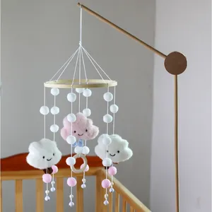 Custom Wind Chimes Children's Room Pendant Handmade Wooden Cloud Hanging Toy Crib Decorative Pendant