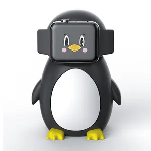 2024流行的企鹅形防滑充电器坞硅胶充电座iWatch苹果手表8 SE 7 6 5 4 3 2 1