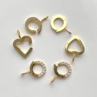 eManco Fermoir en acier inoxydable poli miroir en forme de cœur avec zircone pour la fabrication de colliers et bracelets DIY, Dropshipping