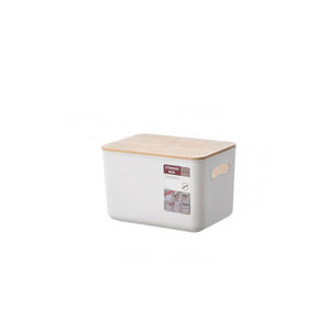 live room Rectangle Wooden multifunction toy Storage Bin Cut Board Bread Box Corner With Bamboo Lid