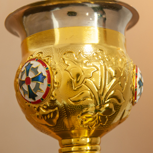 Calice Sacro Decorativo per Chiesa Cattolica Ortodossa, Coppa d'Oro della Vita con Motivo a Foglia d'Uva, Calice Cerimoniale - Product Image 2