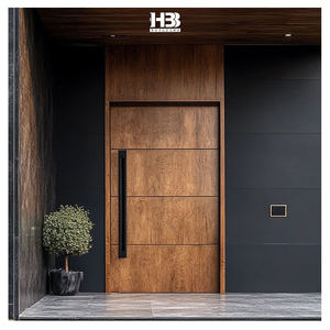 Puerta de Entrada Principal de Madera Maciza Resistente al Agua y al Viento, de Gran Tamaño, Personalizada para Exteriores de Villas Residenciales Modernas en Canadá - Product Image 1