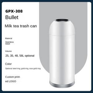 Seau de stockage en acier inoxydable de grande capacité à dessus ouvert de haute valeur de couleur pour le bureau à usage commercial pour les magasins de thé au lait Bullet - Product Image 4
