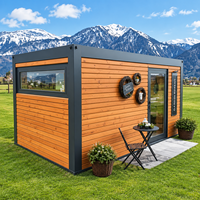 Maisonnette en acier avec certificat ISO, finition bois, installation facile, maison modulaire en conteneur pour Airbnb