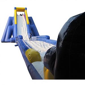 สไลเดอร์น้ำเป่าลมขนาดใหญ่ 50 เมตร ผลิตจากผ้าเคลือบพีวีซี สำหรับเครื่องเล่นกลางแจ้งขนาดใหญ่ เพื่อความสนุกสนานในการเล่นน้ำ - Product Image 1