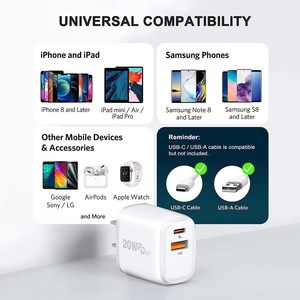 Charging Block Upgraded 20W USB C Wall Charger Block Dual Port PD <b>Power</b> Delivery Type C Charge <b>Adapter</b> Brick for iPhone 14/13 - Product Image 2