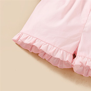 Vêtements d'été pour filles, haut à bretelles fleuri avec nœuds + short en dentelle + ceinture, 3 pièces, vente en gros de vêtements pour enfants, vêtements pour petites filles, boutique de vêtements - Product Image 6