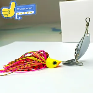 Newability Grosir Buatan 10Cm 15G Jig Kepala Kait Mata 3D Logam Pemintal Umpan Memancing Umpan