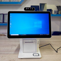Mini PC de service de commande automatique avec caméra, lecteur de codes-barres et imprimante de tickets