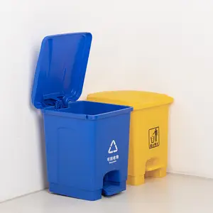 Lihao Wholesale Rectangular 15L 25L 35L 45L 55L Plastic Food Medical Waste Bins Foot-Control Cleaning For Sale