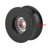 Personnalisé noir h rainure nylon poulie roulement de roue 6302z rond u v h rainure conducteur poulie coulissante transmettre 2 pouces poulie