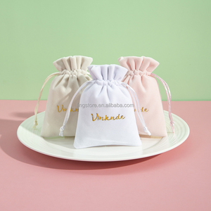 7x9cm Wholesale Luxury White Pink Green Cream High End <b>Thick</b> Velvet Pouch Jewelry Drawstring Gift Pouch Bag Packaging for <b>Ring</b> - Product Image 3