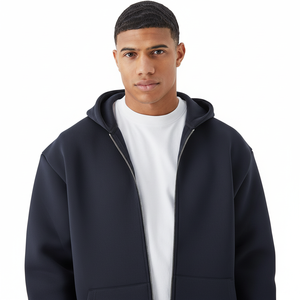 Nouveau design 2025 – Sweat à capuche pour homme en molleton 100 % coton 400 g/m², entièrement zippé, couleur personnalisable, coupe classique, grandes tailles, écologique - Product Image 1