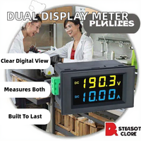 D85-3051AG Voltmeter Ammeter DC Satu Fasa Pengukur Arus Layar Ganda 0-600V Digital 0-200V 100A Panel Meter LCD Dengan Shunt