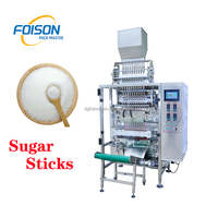 Máquina de envasado de gránulos de sellado trasero multilínea de accionamiento neumático completamente automático para productos químicos para azúcar, sal, café