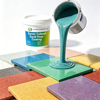 Peinture époxy auto-nivelante pour sols avec sable coloré, facile à appliquer, haute dureté, résine époxy auto-nivelante pour sols commerciaux