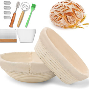 Ensemble de paniers à <span class=keywords><strong>pain</strong></span> en rotin traditionnels de 10 pouces avec doublure en tissu, parfait pour le <span class=keywords><strong>pain</strong></span> <span class=keywords><strong>au</strong></span> <span class=keywords><strong>levain</strong></span> fait <span class=keywords><strong>maison</strong></span> - Product Image 2