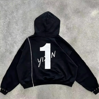 Blouson de baseball court zippé en molleton épais style streetwear, coupe oversize, délavé à l'acide, personnalisé OEM, style vintage