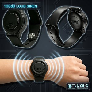 Dispositivo de Seguridad SOS Recargable para Muñeca |   Sirena de 130dB con Compartición de Ubicación GPS |   Indicador de batería baja para estudiantes y viajeros - Product Image 1