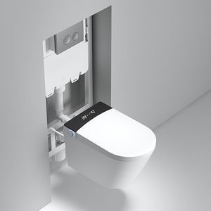 Bidet en céramique allongé pour salle de bain familiale, avec siège chauffant, chasse d'eau automatique, lavage arrière, télécommande, intelligent, mural, siphon en P - Product Image 3