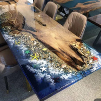 Meilleure qualité Nouvelle table écologique personnalisée en bois de noyer massif Cuisine Restaurant Salle à manger Café Rivière Table en résine époxy