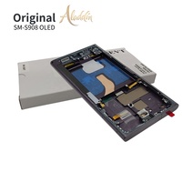 Layar LCD Soft OLED S908 Baru untuk Samsung Galaxy S22 Ultra, Suku Cadang Perbaikan Ponsel, LCD dengan Rangka Perakitan