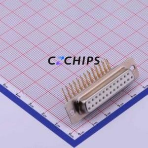 GDM25F-7.2mm90 D-Sub/VGA Connector Bent Lead Through Hole Connector Standard D-Sub Female 25P Right Angle Insert - Product Image 1