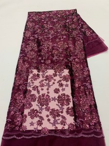 ナイジェリアの刺繍入りスパンコールレース生地、プロムパーティードレス用 - Product Image 3