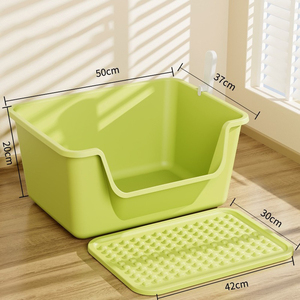 Extra-Large Anti-Tracking <b>Cat</b> Litter <b>Box</b> - Jumbo Deep Semi-Enclosed <b>Cat</b> Toilet Pet Supply - Product Image 5