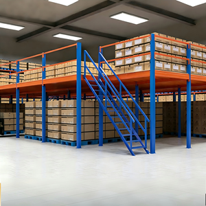 Système de rayonnage en acier à 5 niveaux, capacité de charge de 500 kg/m², revêtement en poudre, rayonnage sans boulons, accès par escalier pour le stockage en entrepôt - Product Image 5