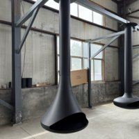 Elegante Estufa de Techo Colgante, Chimenea Interior Moderna de Leña Atomizada