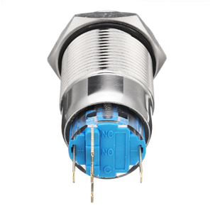 12V 19mm 5 पिन चांदी आग मिसाइलों धातु क्षणिक पुश बटन स्विच प्रकाश का नेतृत्व किया - Product Image 5