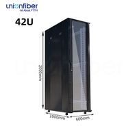 Armoire réseau murale 42U, coffret de serveur 19 pouces, armoire de fibre optique, rack mural informatique avec porte vitrée