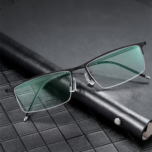 Kính mắt nam Qingqing nhỏ gọn, khung nửa viền kim loại, tròng đổi màu tự động, chống phản chiếu, chống ánh sáng xanh 2025 - Product Image 4