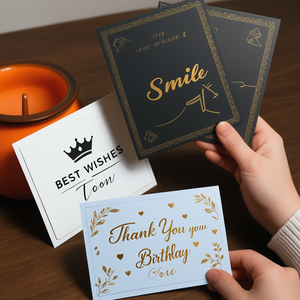 Tarjetas de Agradecimiento de Lujo con Logotipo Personalizado, Impresas en Dorado, con Sobre, para Bodas y Cumpleaños - Product Image 6
