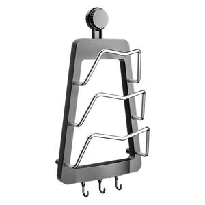 Soporte para tapas de ollas con ventosa, estante de drenaje metálico montado en la pared con ganchos para almacenamiento en la cocina, organizador colgante de diseño cuadrado - Product Image 2