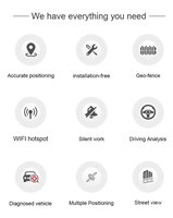 Localizador de coche GPS de instalación gratuita con diagnóstico de fallas OBD Detección de estado del coche Detección ACC Vista de pista en PC y aplicación Android