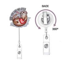 Porte-badge télescopique amusant en forme de hibou, avec clip pour plaque nominative et attache rapide pour cordon d'identification, 60 cm