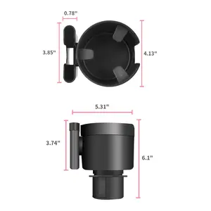 בתוספת נפרד משודרג אוניברסלי רכב כוס מחזיק טלפון סלולרי הר Expander ארגונית עם בסיס להתאמה גדול כוסות
