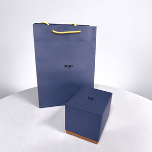 Caja de Reloj de Cuero Marrón con Cierre a Presión, Juego de Regalo con Empaque Azul - Product Image 4