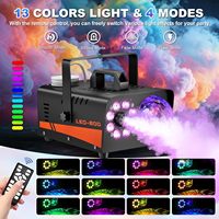 Machine à brouillard et fumée PKnight, lumières de boule disco LED-600, 600W, 4000CFM, effets LED 13 couleurs, télécommandes filaires/sans fil