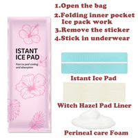 Serviettes absorbantes maxi 2-en-1 avec compresse froide instantanée périnéale à usage unique pour après l'accouchement