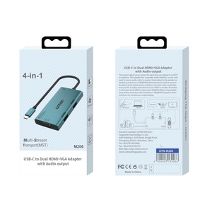 ONTEN M206 4K 60Hz 4-in-1 Type-C video chuyển đổi Adapter USB Hub kép HMI + VGA + 3.5mm giá rẻ giá trong kho - Product Image 6