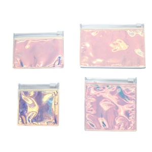 Wholesale <b>Blank</b> PVC Hologram Plastic Packing Bag Customized Small Ziplock Jewelry Bags Without Printing Zipper Bag - Product Image 5