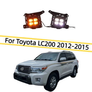 Feux de jour à LED quadruples <span class=keywords><strong>pour</strong></span> Toyota Land Cruiser 200 LC200 2012-2015, compatibles avec les feux de brouillard DRL de Land Cruiser, signal séquentiel - Product Image 1