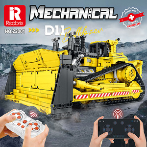 Reobrix 22001 1836PCS Série Ingénierie <span class=keywords><strong>Bulldozer</strong></span> Bidirectionnel Modèle de Blocs de Construction Jouet Éducatif Technique Cadeau de Fête - Product Image 1