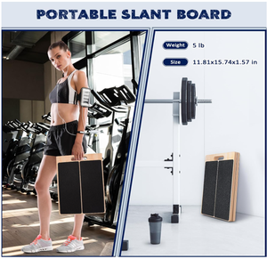 Planche inclinée portable en bois pour la relaxation musculaire, l'étirement des mollets, les squats, le Pilates, la physiothérapie, équipement d'exercice à domicile - Product Image 6