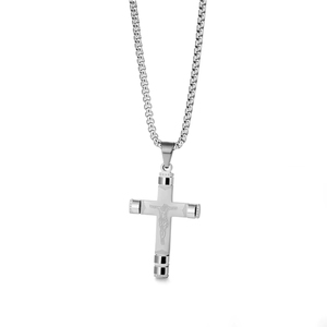 Nuova Collana con Pendente a Croce Cristiana in Acciaio Inossidabile PVD con Motivo Crocifisso di Gesù, Gioiello di Lusso alla Moda per Uomo - Product Image 5