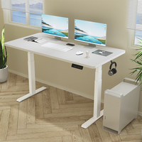 Cadre de bureau debout électrique moderne à double moteur, réglable en hauteur sur 3 niveaux, pivotant, robuste, avec pieds en T, ergonomique pour ordinateur